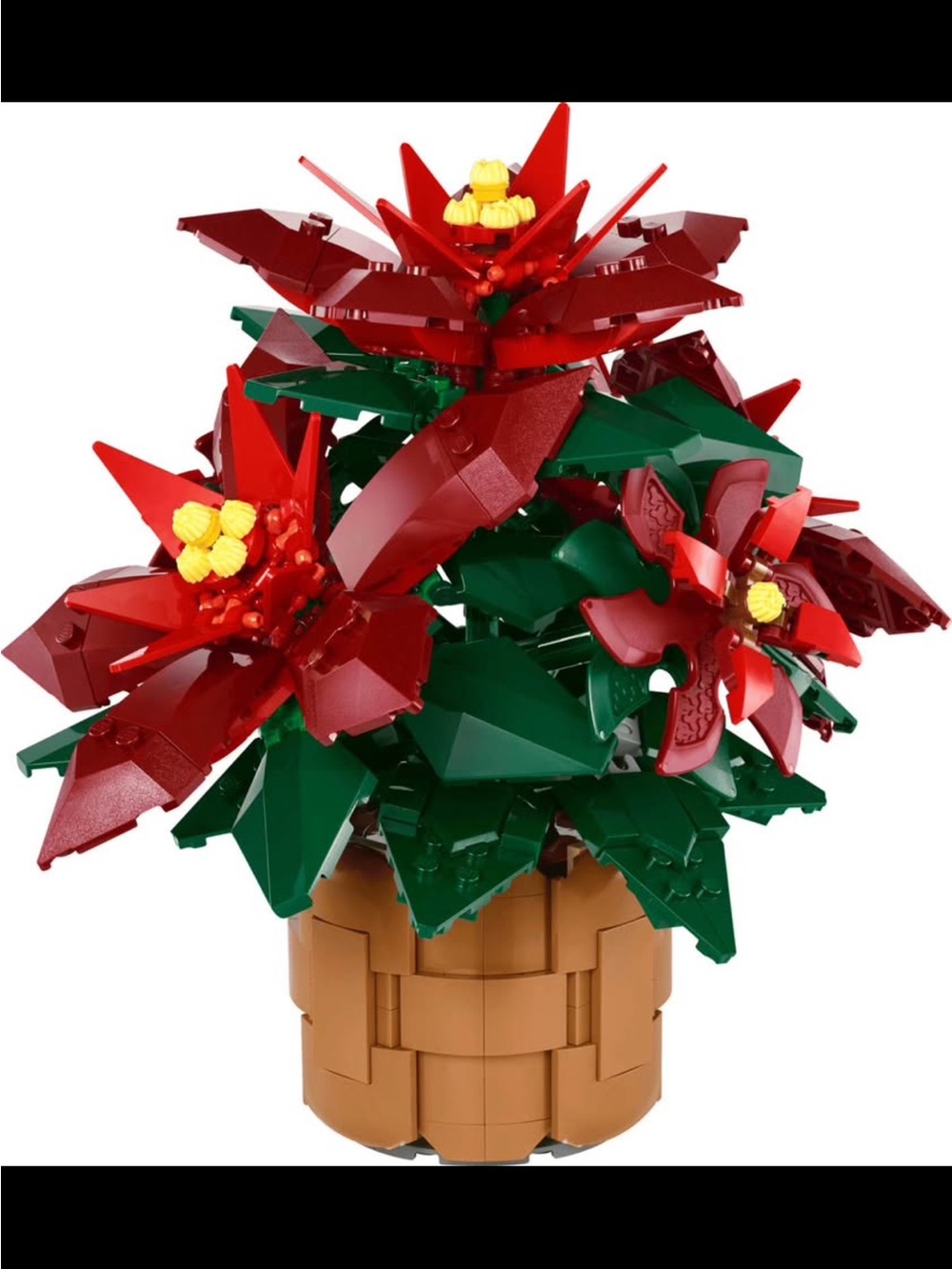 Lego Red and Green Poinsettia Plant in Brown Pot